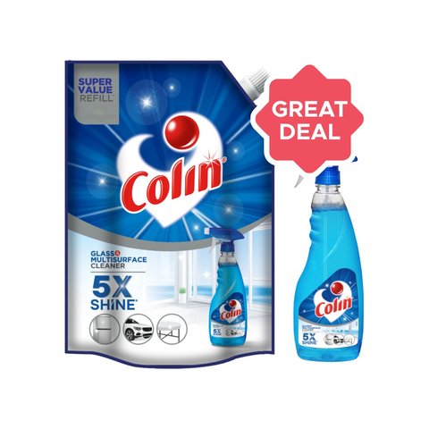 Coling Cleaner Colin Glass Cleaner (500 ml) + Glass Cleaner (1 l) Combo Price - Buy ...
