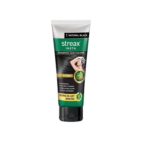 Streax Insta Shampoo Hair Colour (1 pack) (Natural Black) Price - Buy