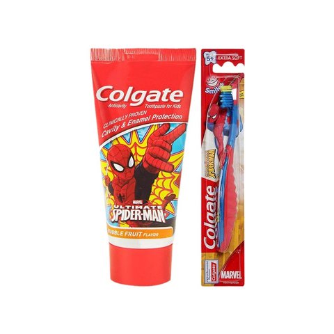 Colgate Marvel Colgate Spiderman Baby Toothpaste + Spiderman Extra Soft Baby ...