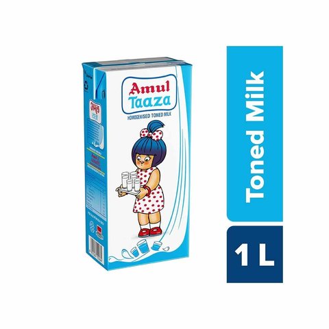 Amul Taaza Homogenised Toned Milk (Tetra Pak) - Special Offer Price ...