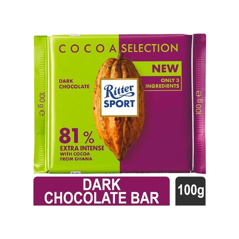 Ritter Sport Dark Chocolate Bar 81 Extra Intense Price Buy Online ritter-sport-dark-chocolate-bar-81-extra-intense-price-buy-online