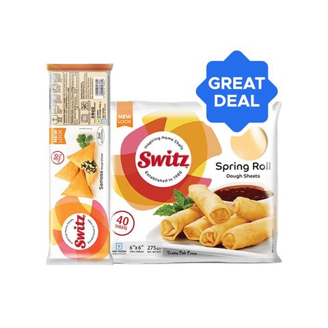 Swits Spring Roll Switz Spring Roll Dough Sheets (Frozen) + Switz Samosa Patti Dough ...