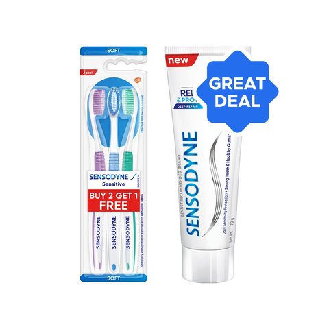 Sensitivity Toothbrush Sensodyne Sensitive Toothbrush (With Soft Rounded Bristles) - Buy 2 Get ...