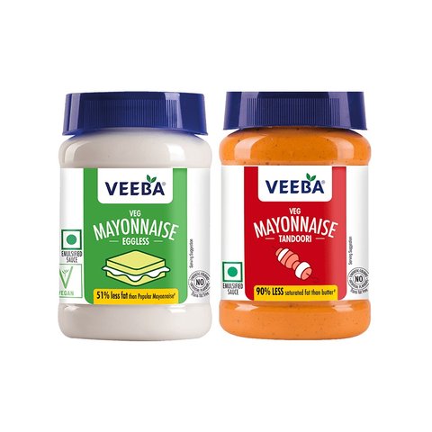 Veeba Eggless Mayonnaise + Veeba Eggless Tandoori Flavoured Mayonnaise ...