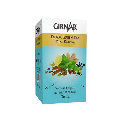 Girnar Detox Desi Kahwa Flavoured Green Tea Bags Price - Buy Online at