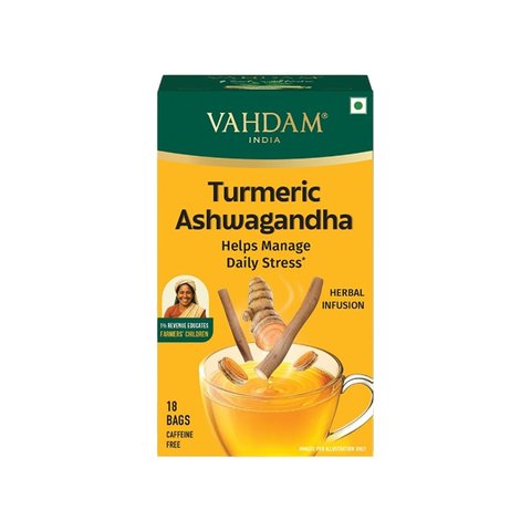 Vahdam Turmeric Ashwagandha Herbal Infusion Price - Buy Online at ₹166 ...