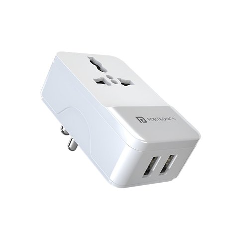 Portronics Adapto III Dual 3 Pin Multi Plug (1 AC Power Socket 3.4 Amp ...