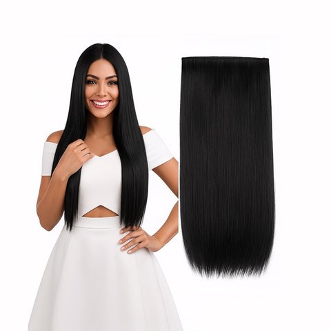 Shanya 5 Clip-In Straight Hair Extensions (Natural Black) Price - Buy ...