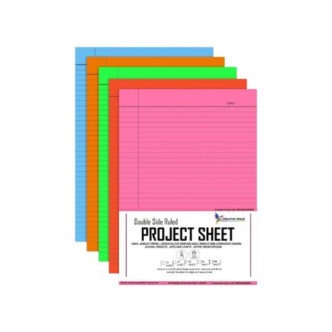 Creative Space Double Side Ruled Assignment A4 Sheets (Multicolour ...