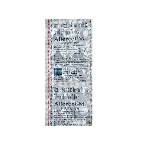 Allercef Allercet M Strip of 10 Tablets Price - Buy Online at ₹181 in India