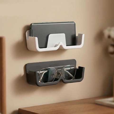 Storescent 2 in 1 Wall Mounted Specs/ Phone Holder (Black & White ...