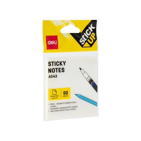 Deli Transparent Sticky Notes (White) Price - Buy Online at ₹80 in India