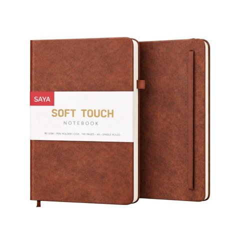 Saya Soft Touch Single Line Notebook (A5, Brown) Price - Buy Online at ...