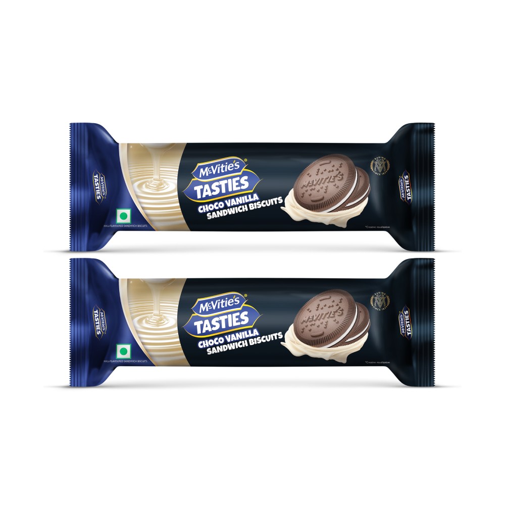 McVitie's Tasties Choco Vanilla Sandwich Biscuit - Pack of 2 Price ...