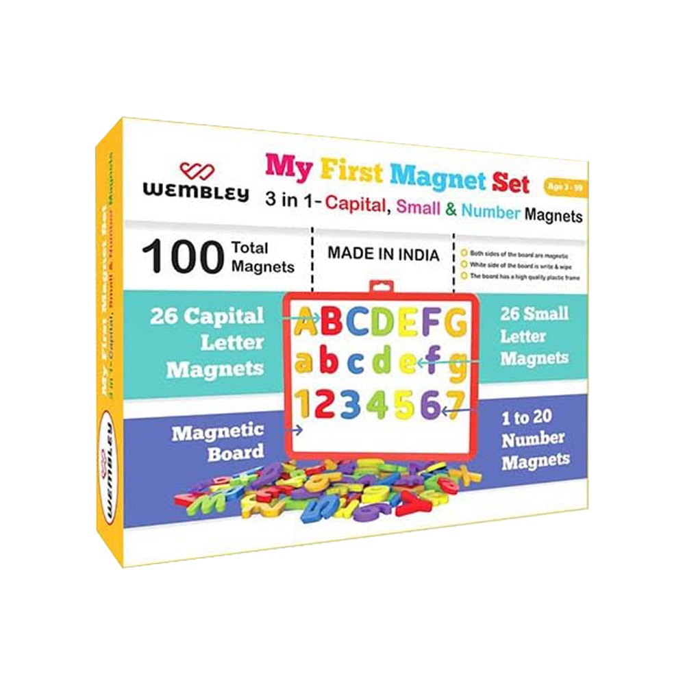 Wembley 3 in 1 magnetic alphabets numbers learning game for kids