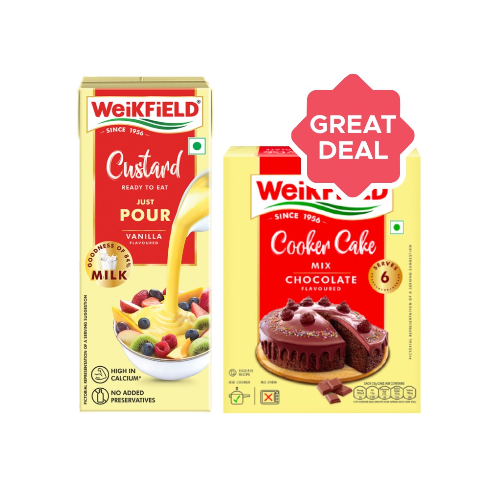 Weikfield Cooker Cake Mix Chocolate Flavour (Eggless) + Ready To Eat ...