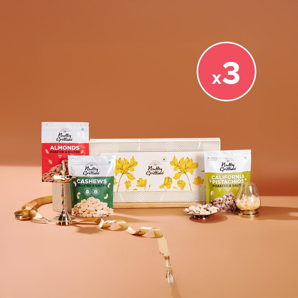 Nutty Gritties Premium Dry Fruits Gift Pack (Roasted & Salted Almonds ...
