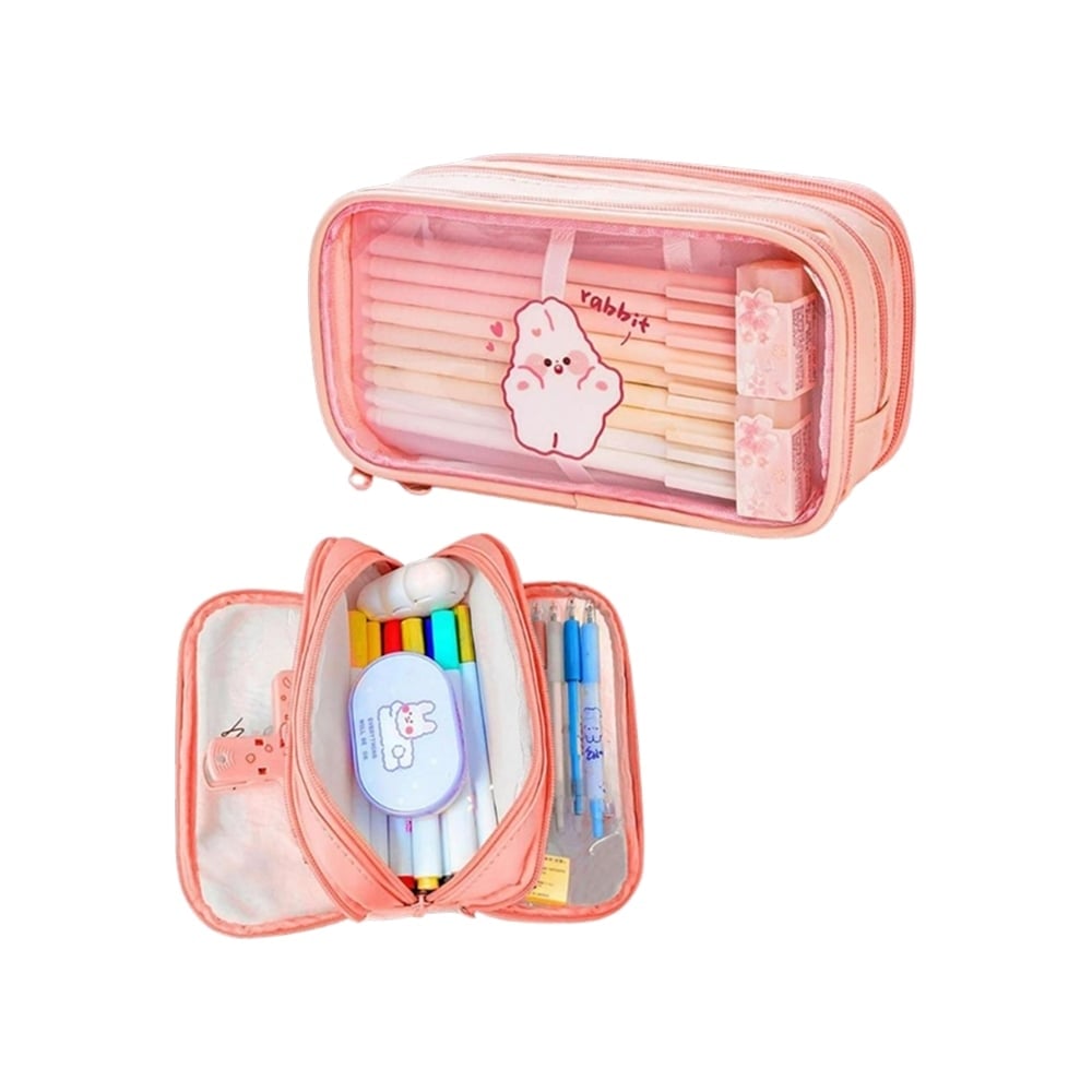 FunBlast Transparent Pencil Pouch Light Pink Price Buy Online At 