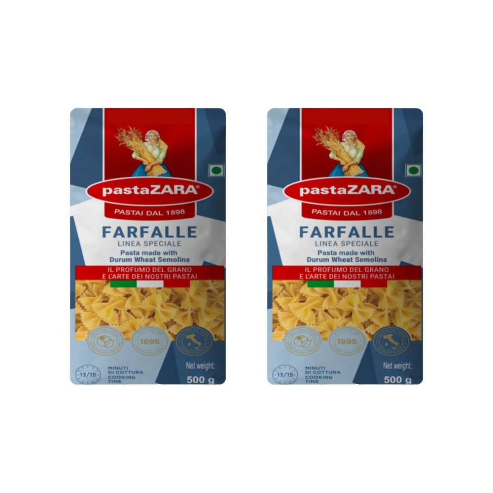 pastaZara Durum Wheat Semolina Farfalle Pasta - Pack of 2 Price - Buy ...