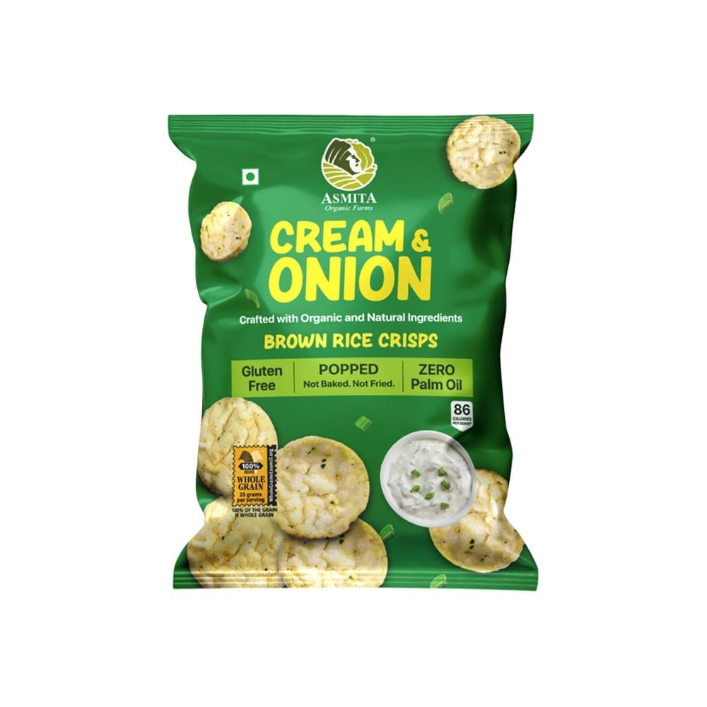 Asmita Organic Farms Brown Rice Crisps (Cream & Onion) Price - Buy ...