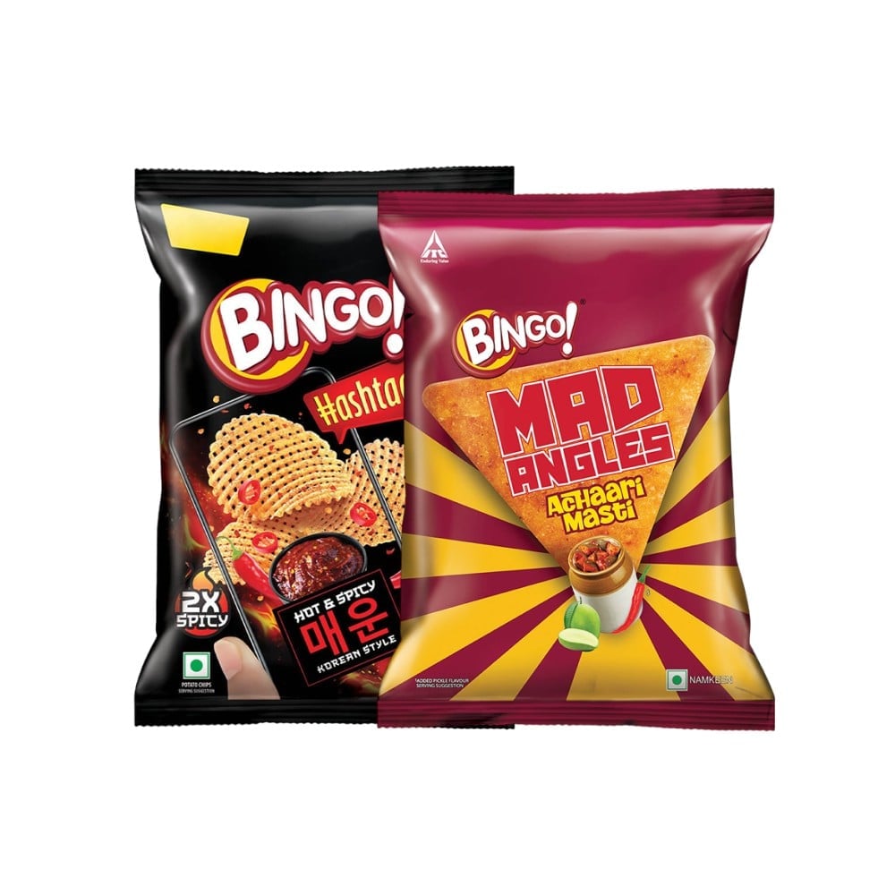 Bingo Hashtags Hot & Spicy Korean Style Chips + Bingo Mad Angles