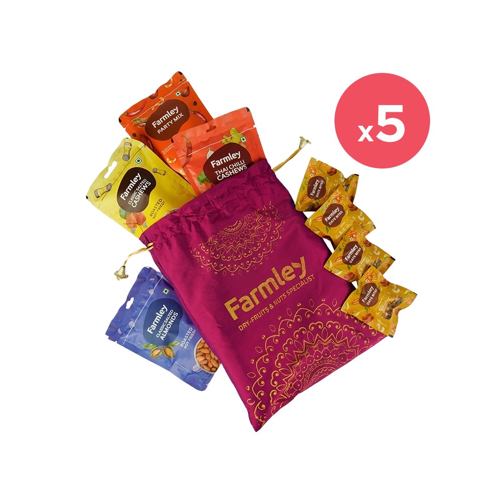 Farmley Mix Dry Fruit Potli - Pack of 5 Price - Buy Online at Best ...