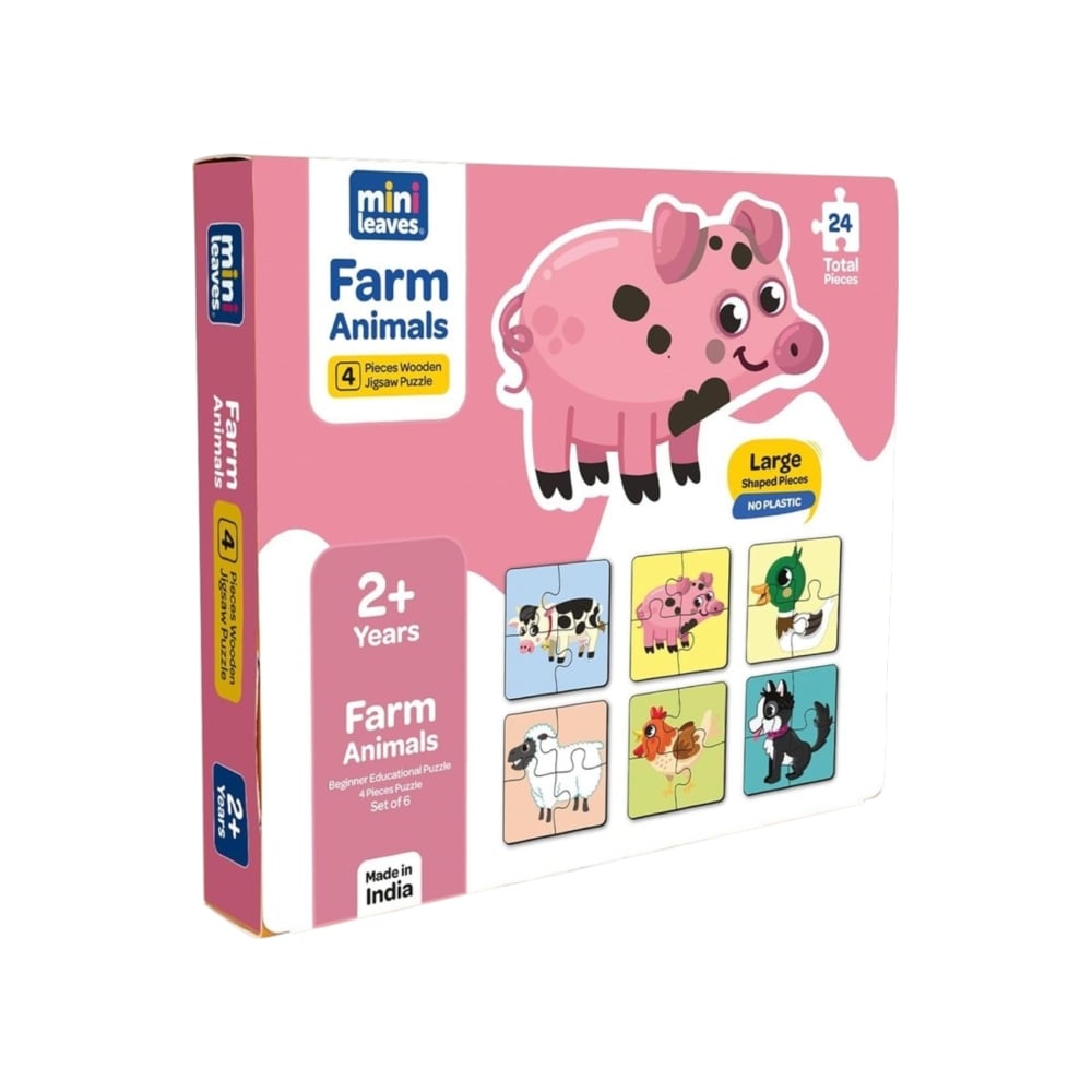 Mini Leaves Wooden Farm Animal Puzzle Price - Buy Online at Best Price ...