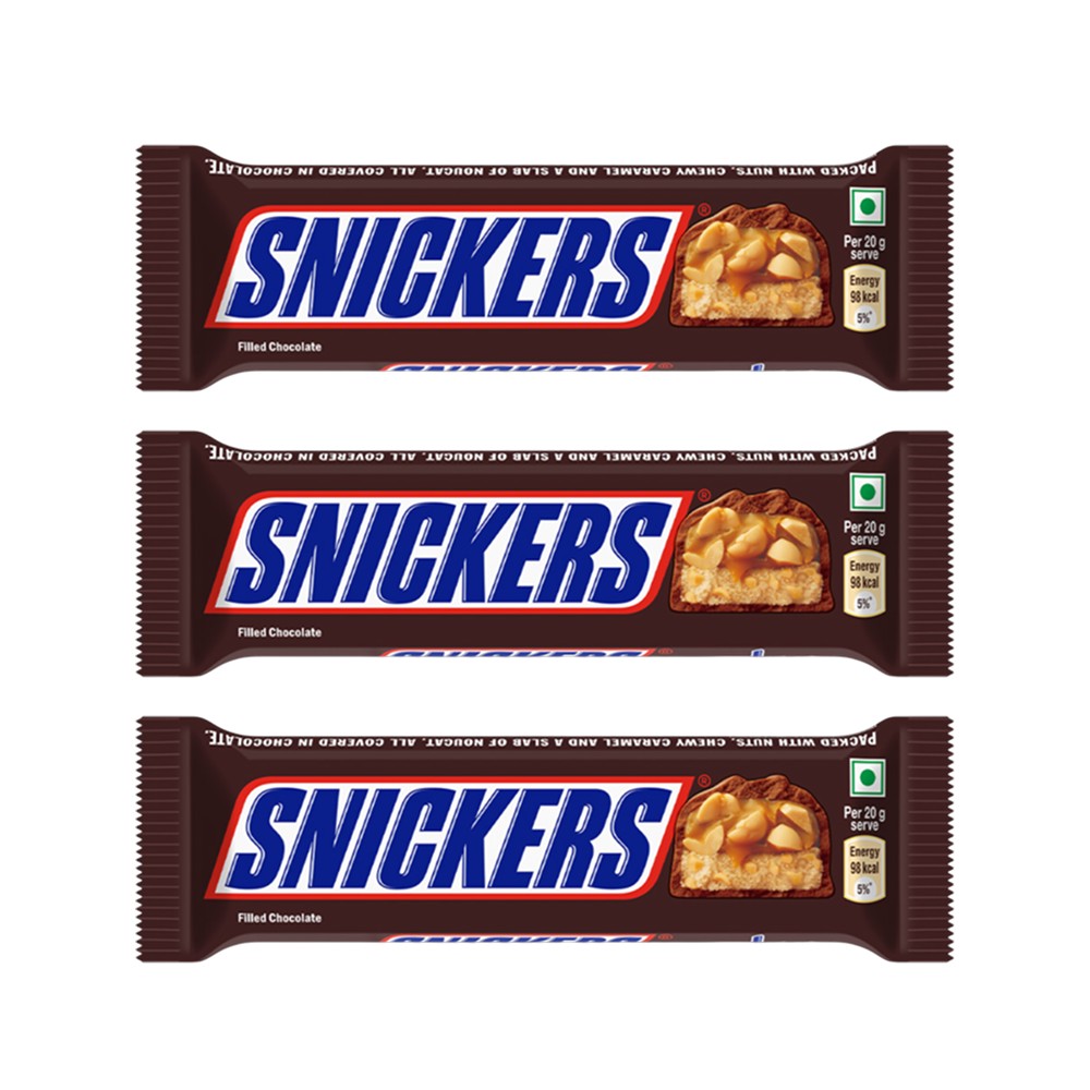 Pastaio Snickers Inida Snickers Peanut Nougat & Caramel Filled Bar 40 g - Pack of 3 Price ...