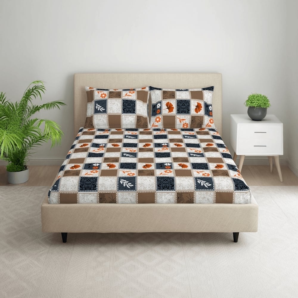 Welspun Microfiber Double Bedsheet (Multicolour) Price - Buy