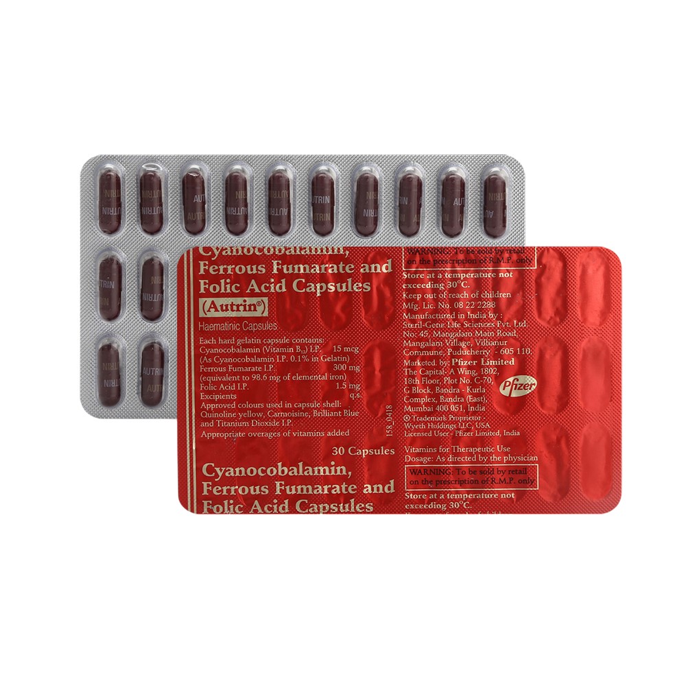 Autrin Strip Of 30 Capsules Price - Buy Online at ₹177 in India