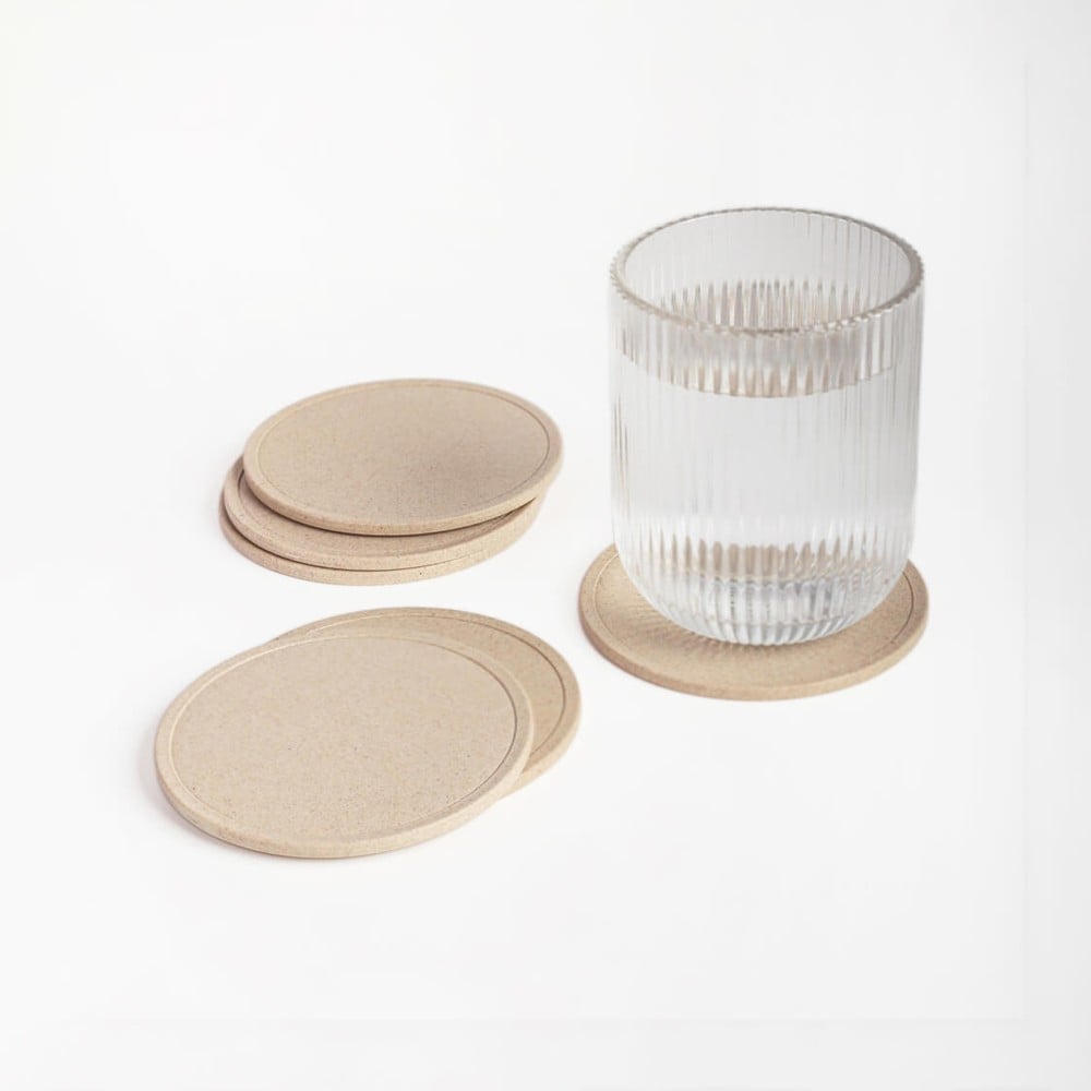 Irida Naturals Rice Husk Round Coaster Set (Soft Beige) Price - Buy ...