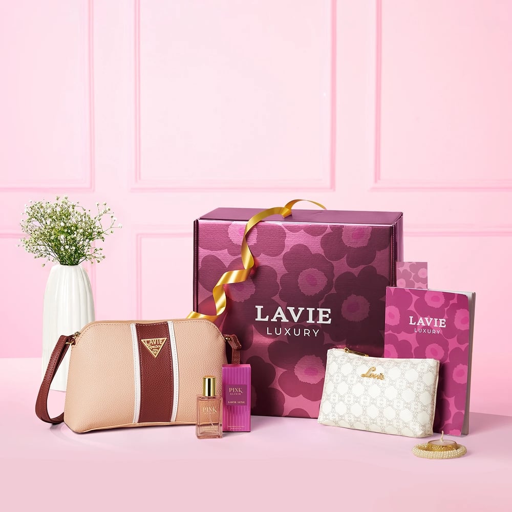 Lavie Roselle Elixir Sling Bag Gift Set (Pink, 2 Pieces)