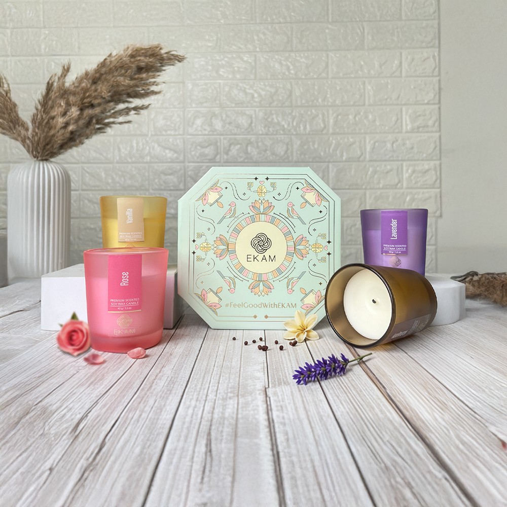 Soy Wax Scented Jar Candle Set by Ekam Price - Buy Online at ₹509 in India