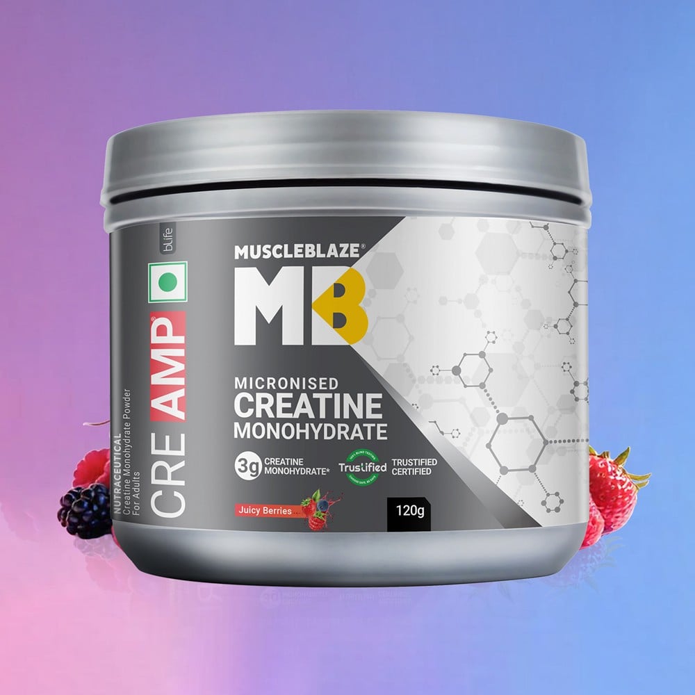 MuscleBlaze Micronised Creatine Monohydrate 120g Juicy Berries - Image 1
