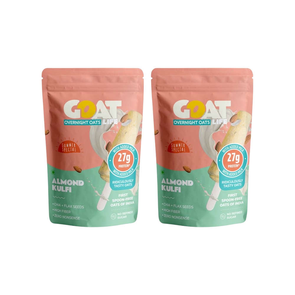 Goat Instant GOAT Life High Protein Overnight Instant Oats Almond Kulfi - Pack of 2 ...