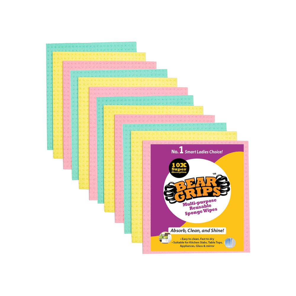 Bear Grips Multi-Purpose Reusable & Washable Sponge Wipe