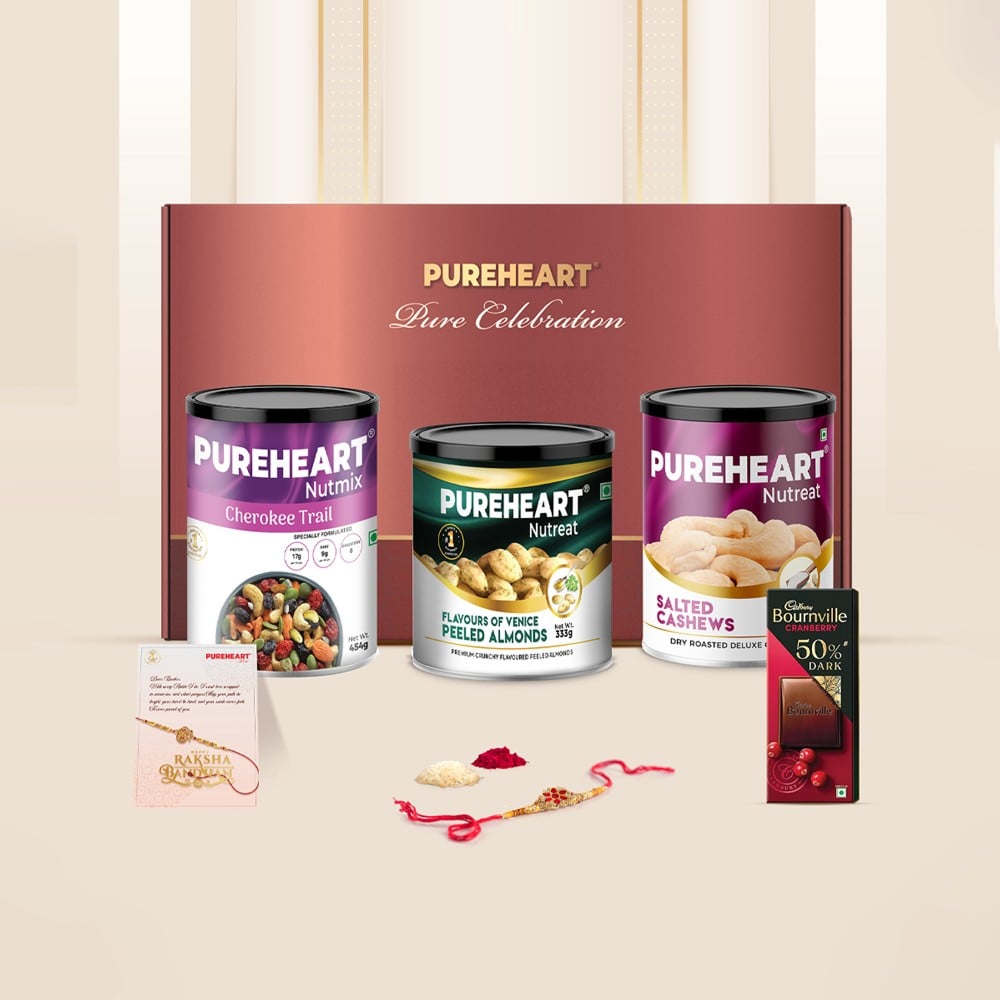 Pureheart Rakhi Gift Pack - Chocolate, Nuts & Trail Mix Price - Buy ...