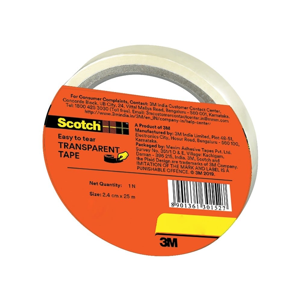 Scotch Easy To Tear Tape (Transparent, 25 m) Price - Buy Online at