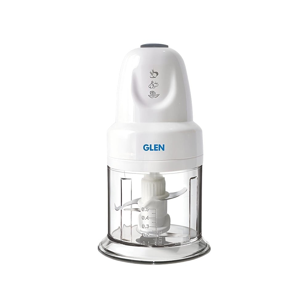 Glen Mini Vegetable Turbo Electric Chopper With 2 Blades (500 ml, 250 W ...