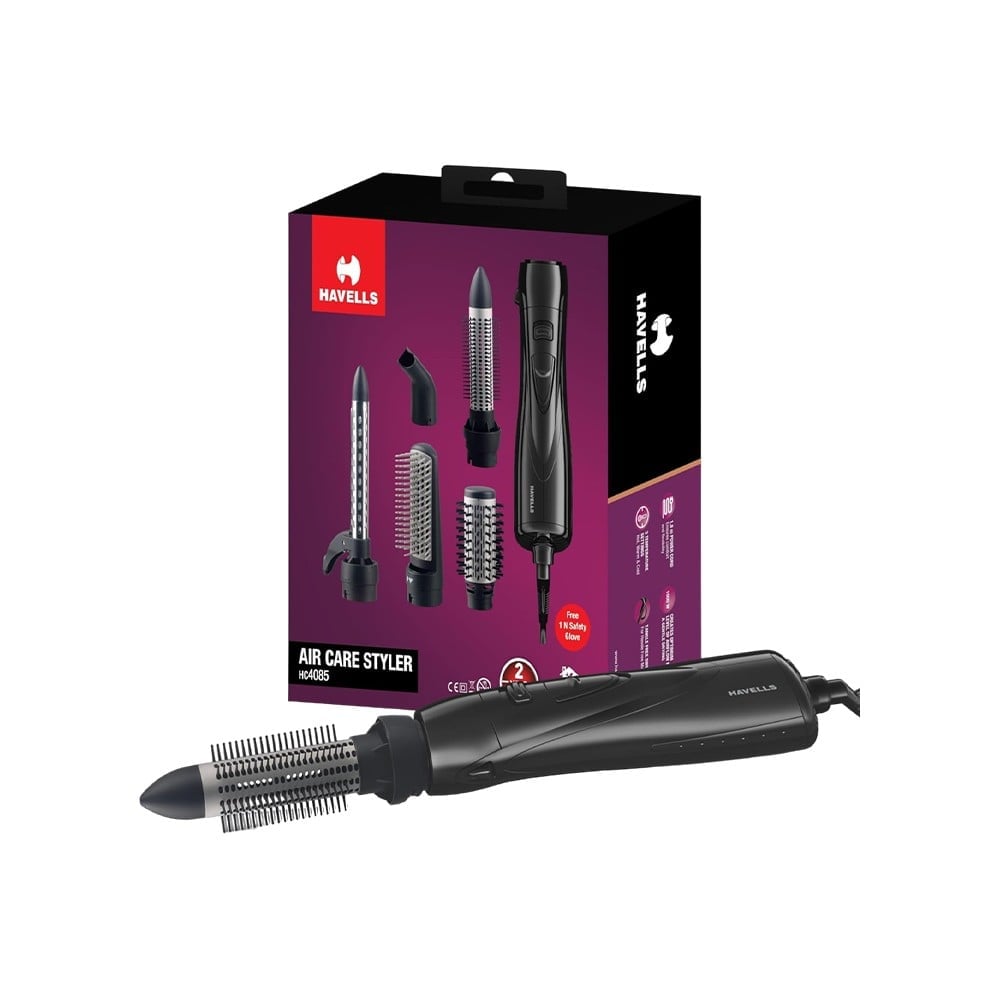 Havells Air Care Hair Styling Kit (Black, 1000W, 3 Pieces)