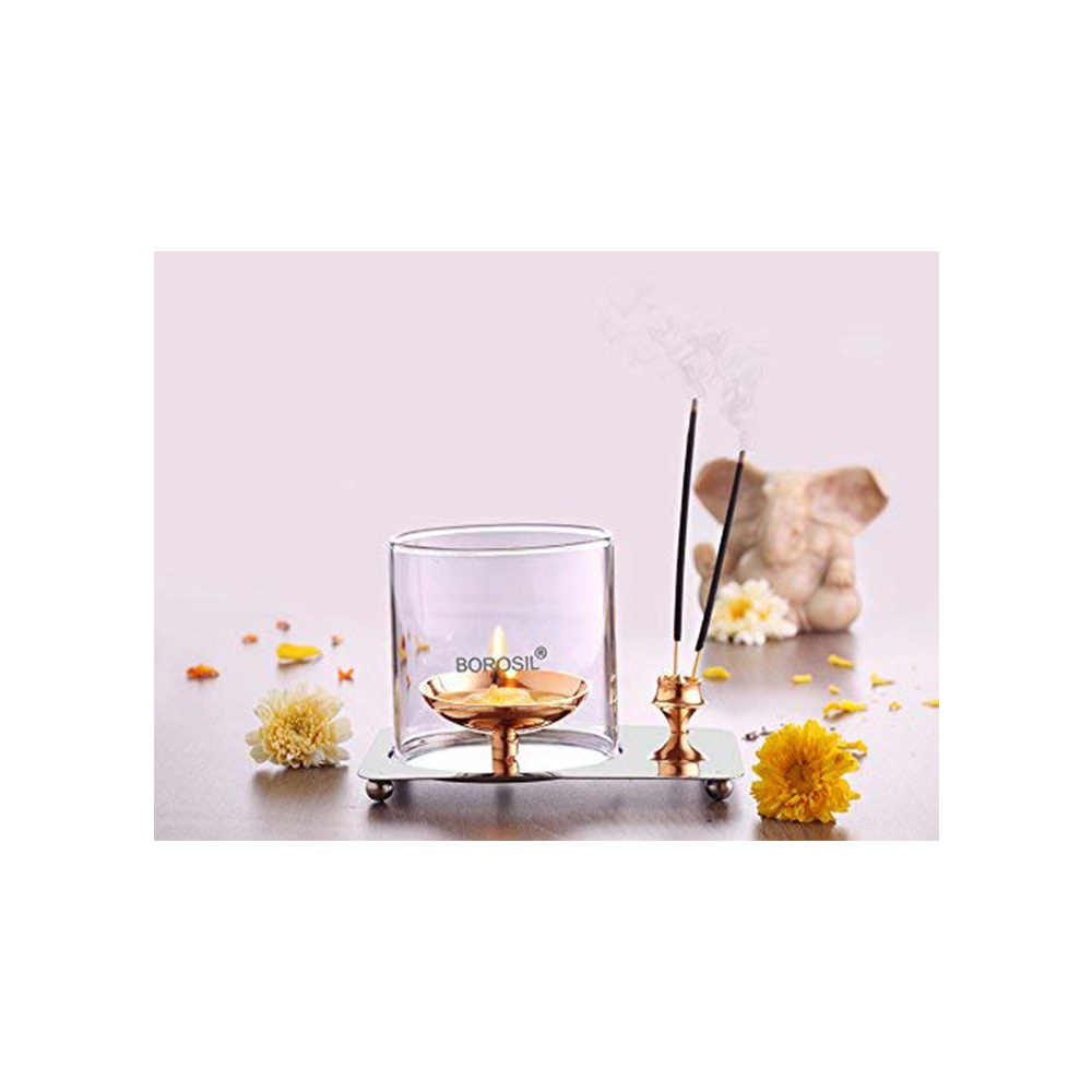 Golden Borosil Glass Dhan Laxmi Diya (brass) at Best Price in New Delhi