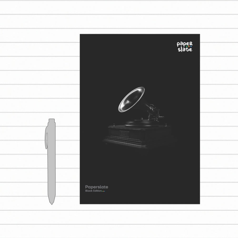 Paper Slate Black Edition Single Line Notebook Set (A4, 172, Black ...