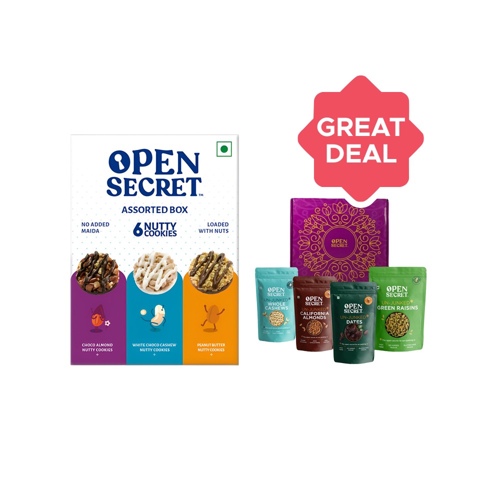 Open Secret Zero Maida Assorted Protein Cookies Gift Pack + Mix Dry ...