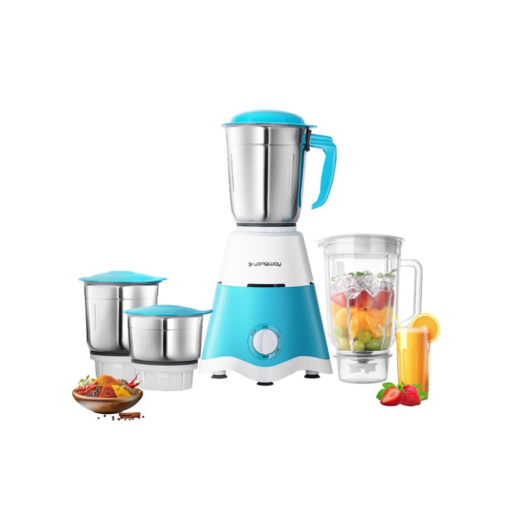 Longway Super-Dix Mixer Grinder (750 W, Blue) Price - Buy Online
