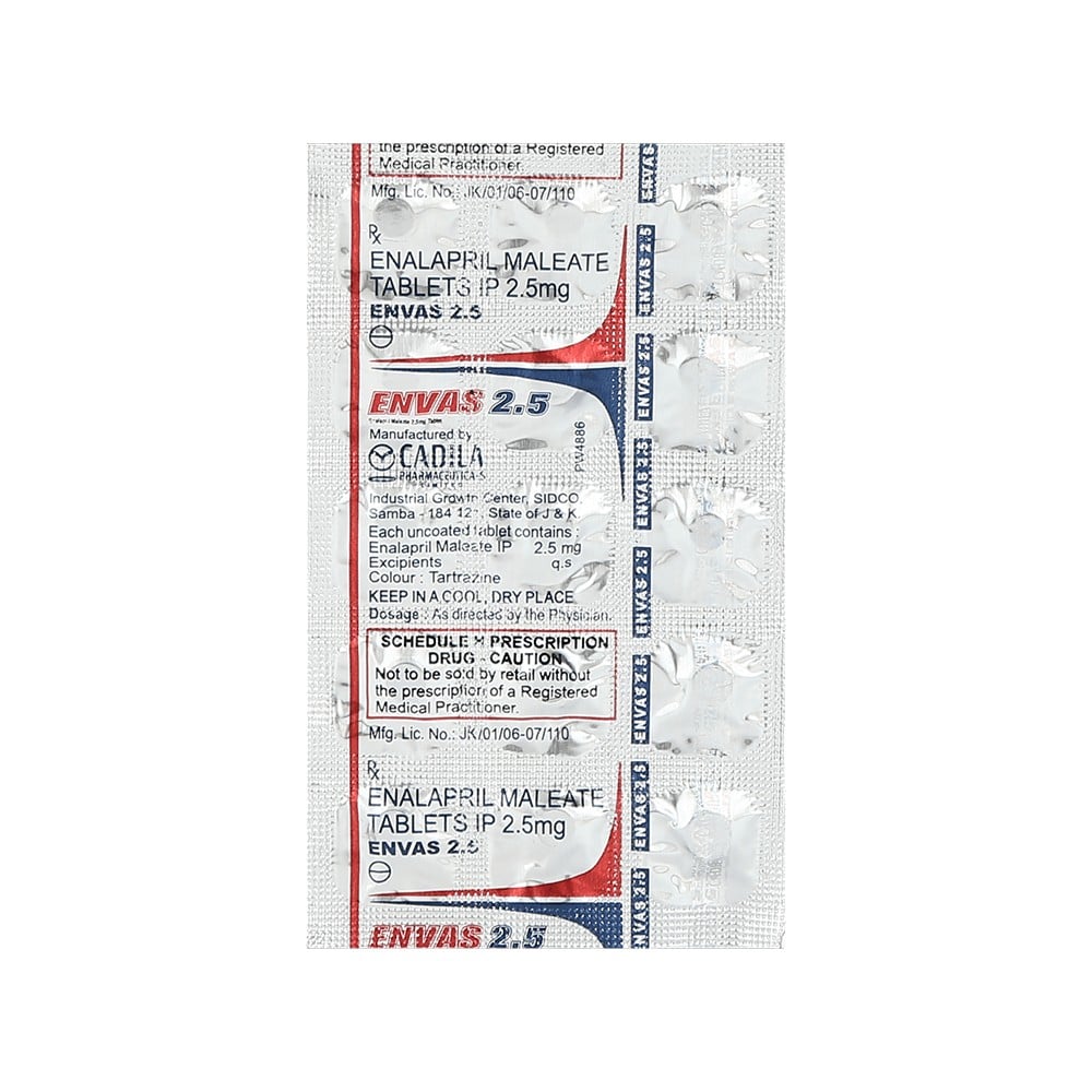 Envas Injection Envas 2.5mg Strip Of 15 Tablets Price - Buy Online at ₹34 in India