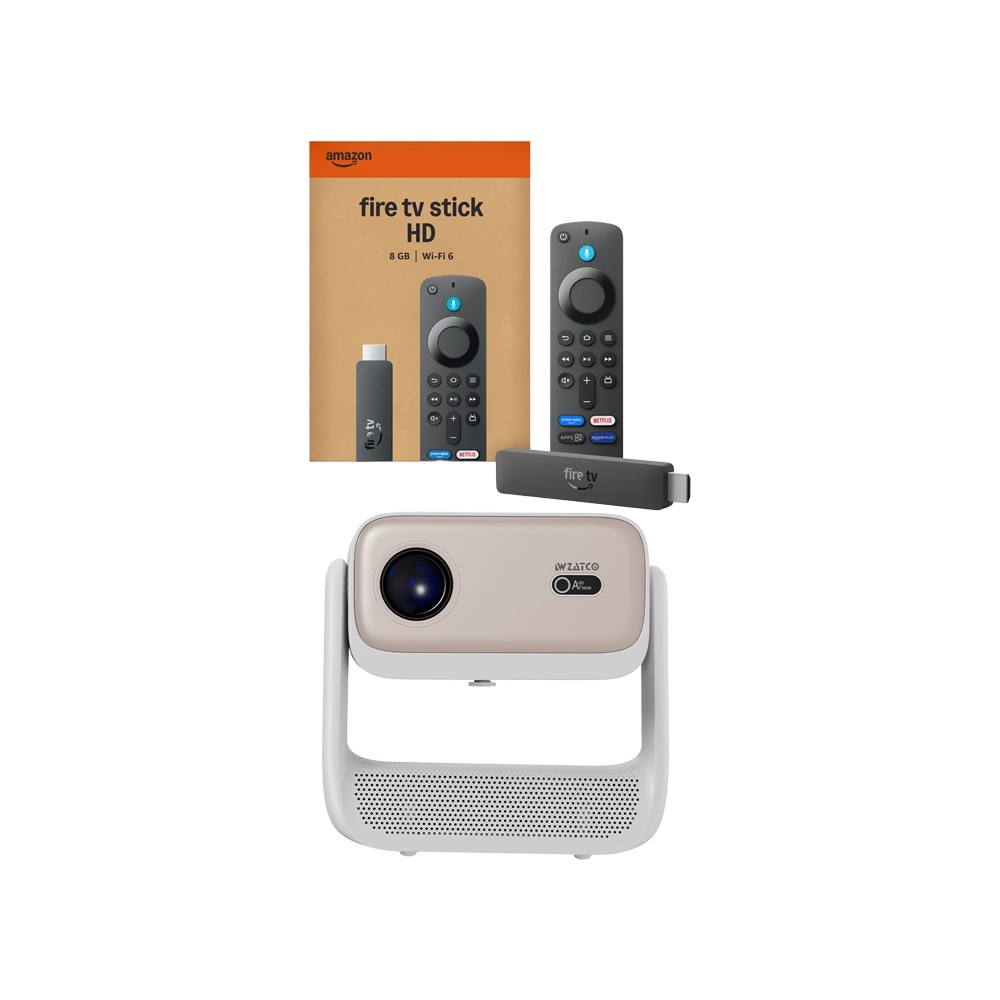 Amazon Fire TV Stick HD (Black) + Wzatco Yuva Spectra Projector