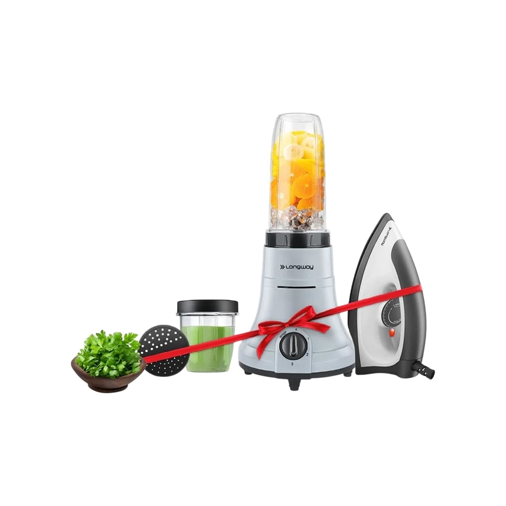 Longway Juicer Mixer Grinder With Dry Iron (500 W, Grey, Black) 100 g - Image 1