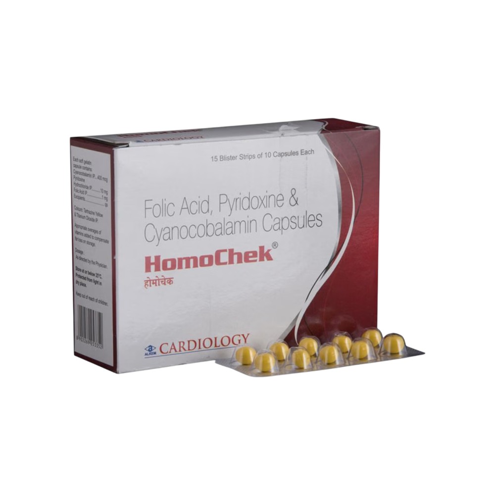 Homocheck Homochek Strip Of 10 Capsules Price - Buy Online at ₹127 in India