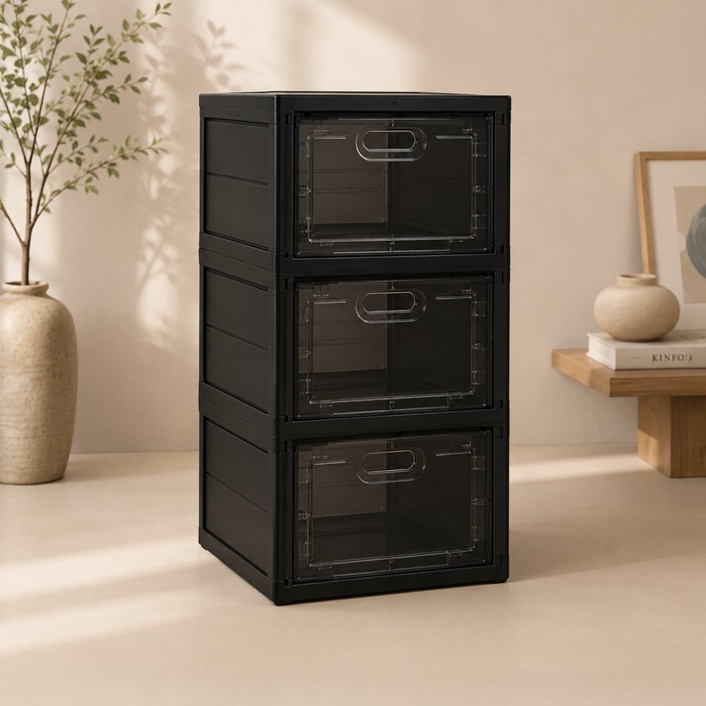 Tansu Plastic 3-Tier Modular Chest Organizer (Black) Price - Buy Online ...