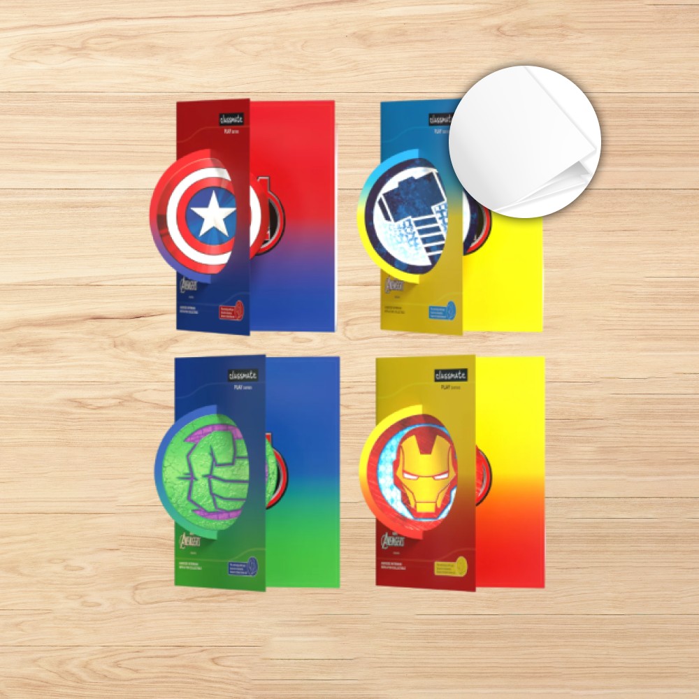 Hulk Classmate Notebook Classmate Play Series Avengers 3 in 1 Flip Cover Unruled Notebook Set ...